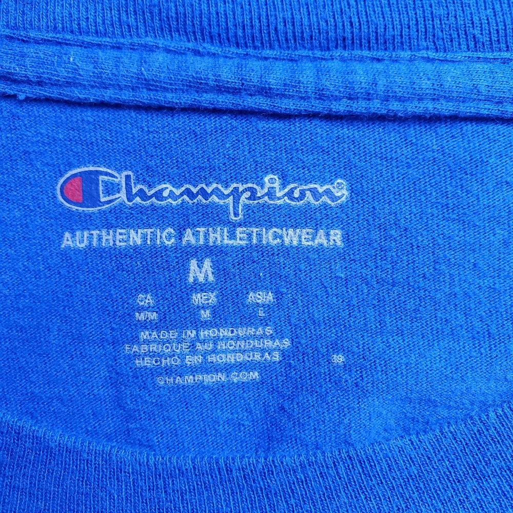 ☆ Champion Center Logo Royal Blue Short Sleeve T-Shirt Size Medium - Picture 3 of 6